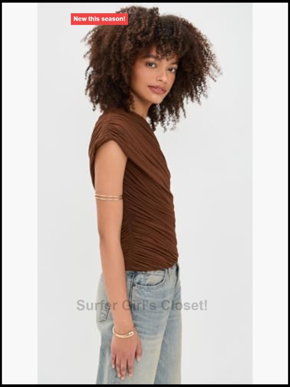 One Shoulder Sleeveless Ruched Top - Picture 5 of 6